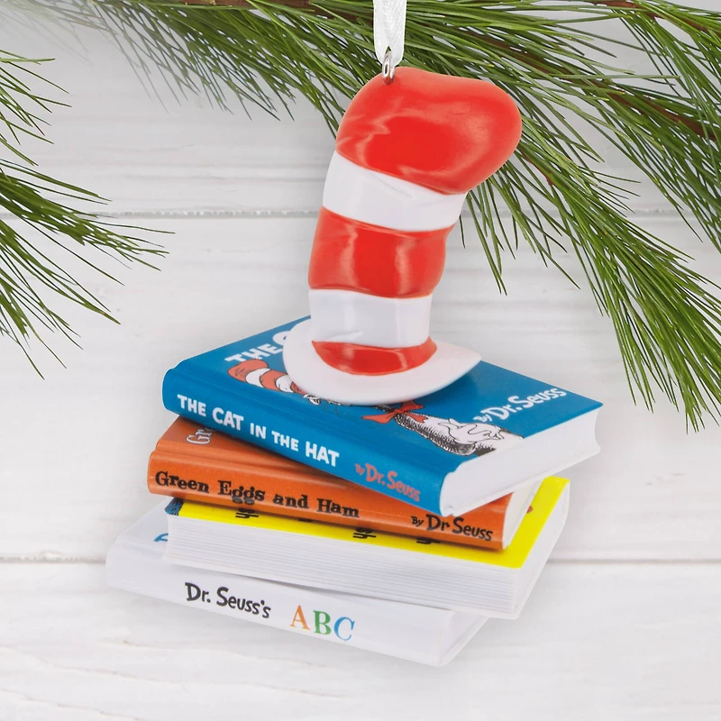 Hallmark Dr. Seuss™ 3.25" Hat on Books Ornament
