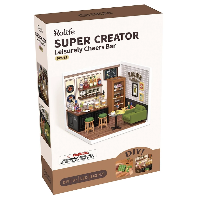 Rolife® Super Creator Leisurely Cheers Bar DIY Miniature Kit