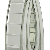 Set of 2 Clear MDF Glam Candle Holder, 17" x 6" x 4"