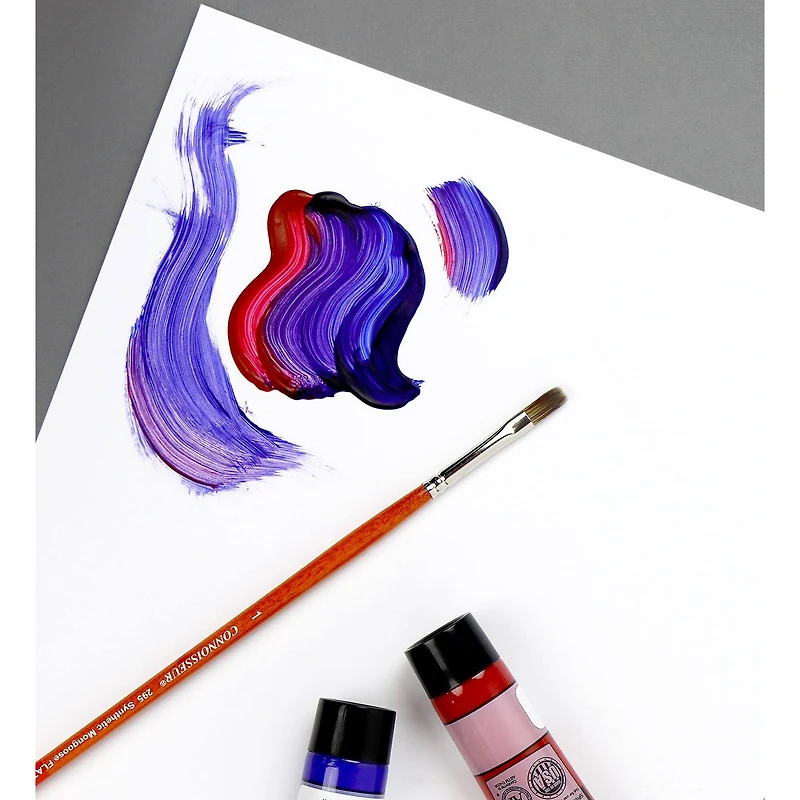 Connoisseur® Synthetic Mongoose Long Handle Flat Brush