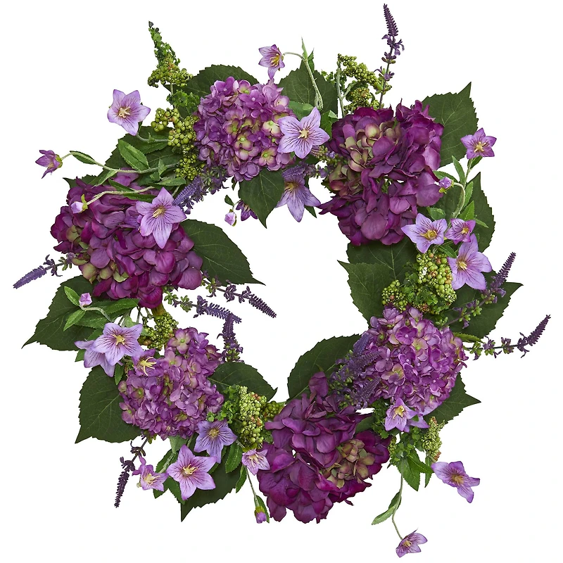 24” Purple Hydrangea Wreath
