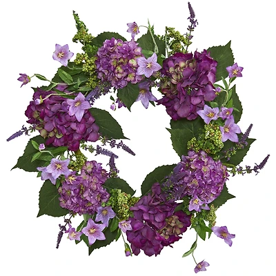24” Purple Hydrangea Wreath