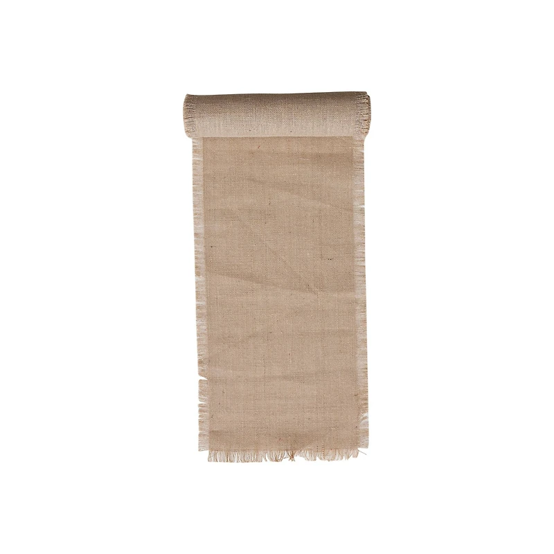 Hello Honey® 6yd. Natural Woven Torn Jute Fabric Roll with Metallic Silver Thread