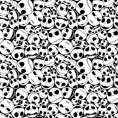Disney® Nightmare Before Christmas Black & White Jack Skellington Packed Cotton Fabric
