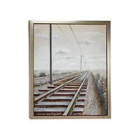 Gray Industrial Railroad Canvas Wall Art, 53" x 44"