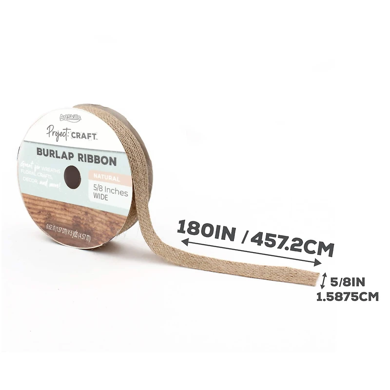 ArtSkills® Project: Craft™ 5/8” x 5yd. Burlap Ribbon, 3ct.