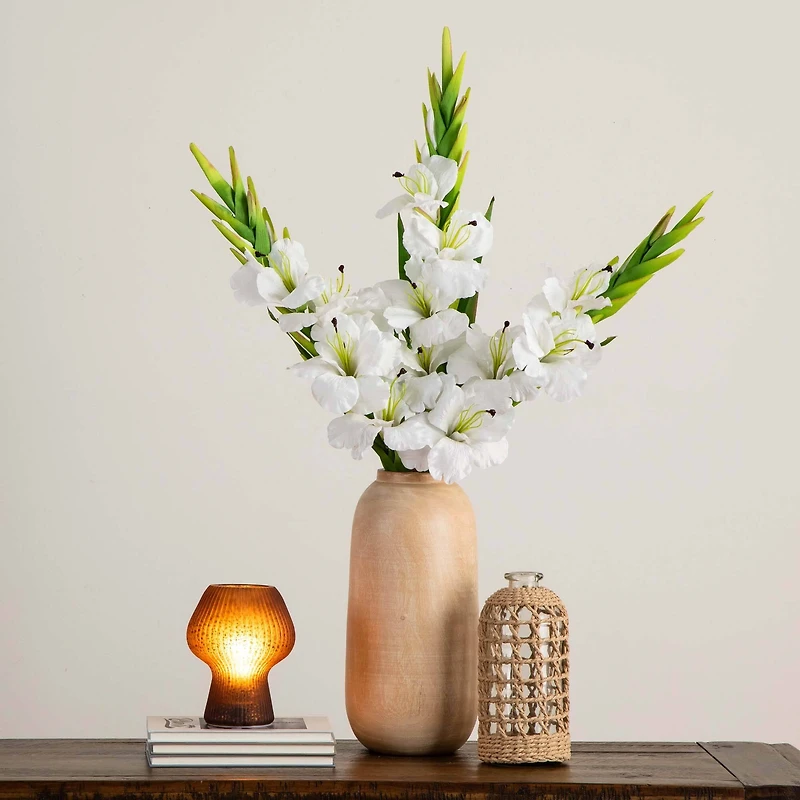 45" White Gladiolus Flower Stems, 3ct.