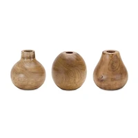 Natural Wood Bud Vase Set