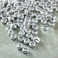 Plastic Number Circle Craft Beads by Bead Landing™, 7mm