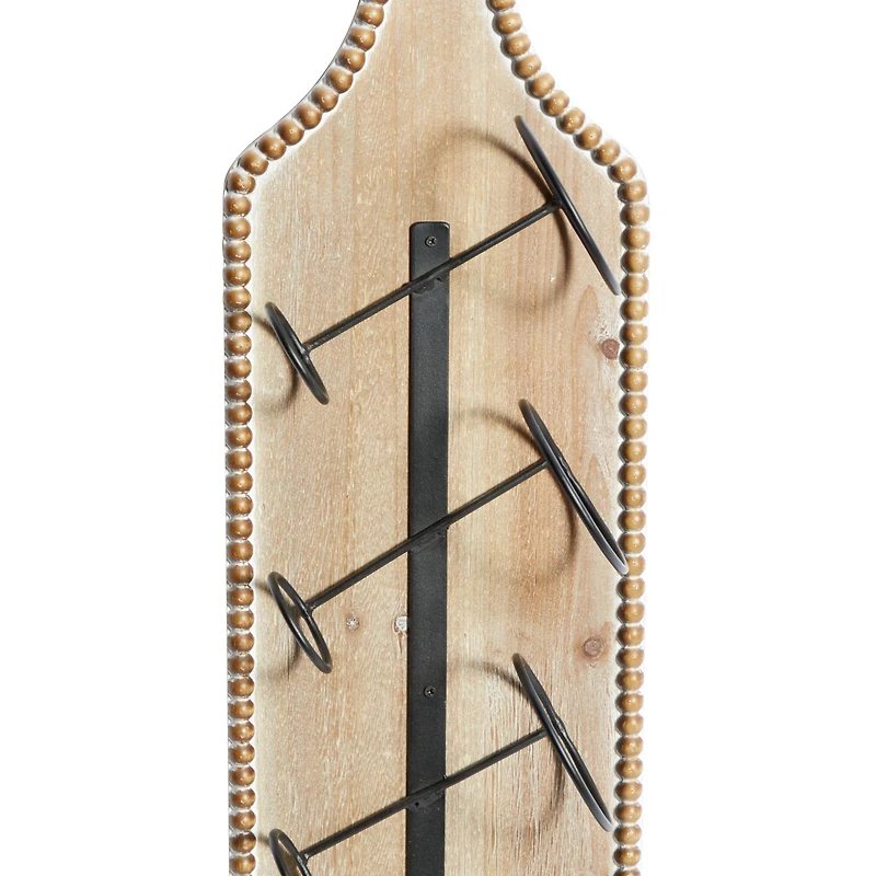 32" Brown Wood Farmhouse Wine Holder