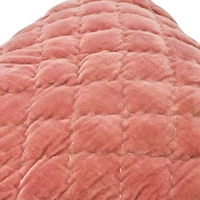 Hello Honey® 20'' Pink Square Quilted Velvet Pillow Cover
