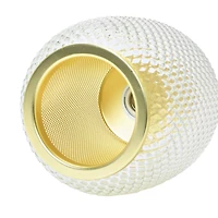 Hello Honey® Clear & Gold Embossed Glass Shade Pendant Lamp with Brass Accents