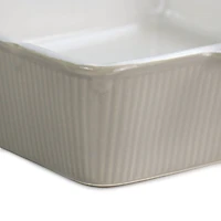 Martha Stewart 12.2" Taupe Ceramic Square Baker