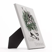 Skates Wreath Winter Wonderland 8x10 Tabletop Canvas