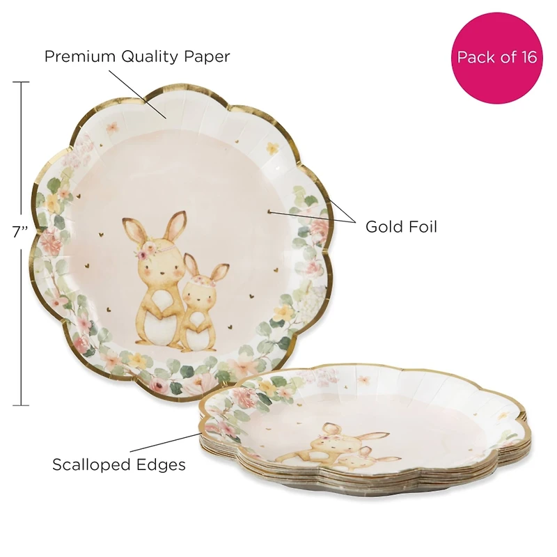 Kate Aspen® 7'' Pink Woodland Baby Premium Paper Plates, 16ct.