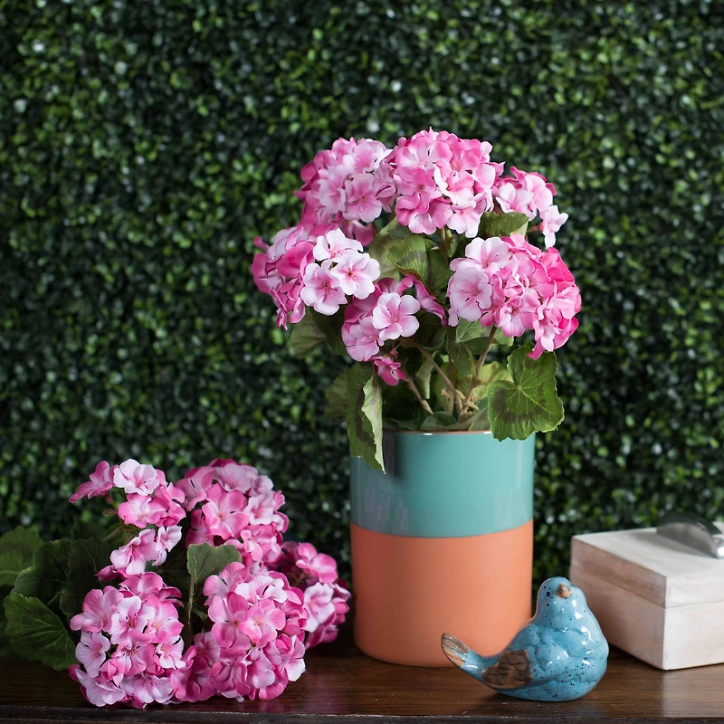 Artificial Light Pink Geranium Bush