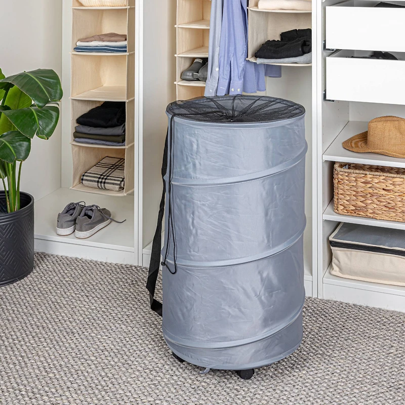 Household Essentials Rolling Pop Up Laundry Hamper