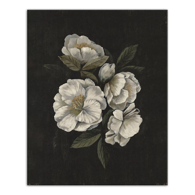 Dark Mood Antique Floral 24" x 30" Canvas Wall Art