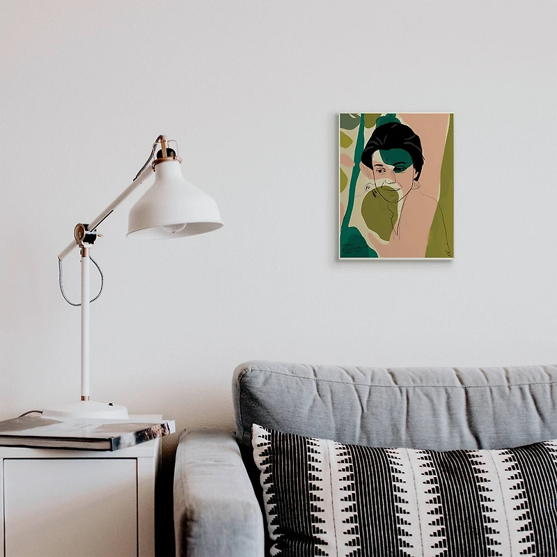 Stupell Industries Frankenthaler Painter Portrait Abstract Green Shapes Wall Plaque