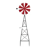 Glitzhome® 3.5ft Red Metal Wind Spinner Yard Stake