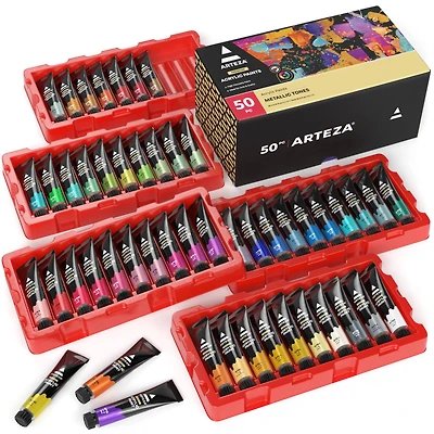 Arteza® Metallic Acrylic Paint Sampler Set
