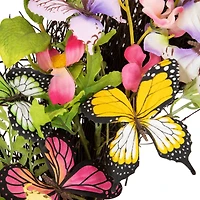 24" Butterfly & Wildflower Floral Twig Spring Wreath