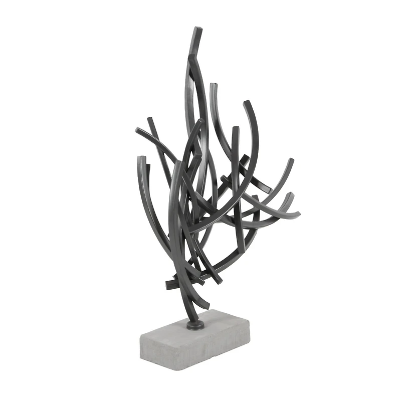 23" Gray Metal Abstract Sculpture