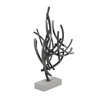 23" Gray Metal Abstract Sculpture