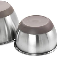 Martha Stewart Stainless Steel Mixing Bowl Set with Taupe Lids