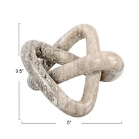 Hello Honey® 3.5" Beige Modern Decorative Marble Link Knot
