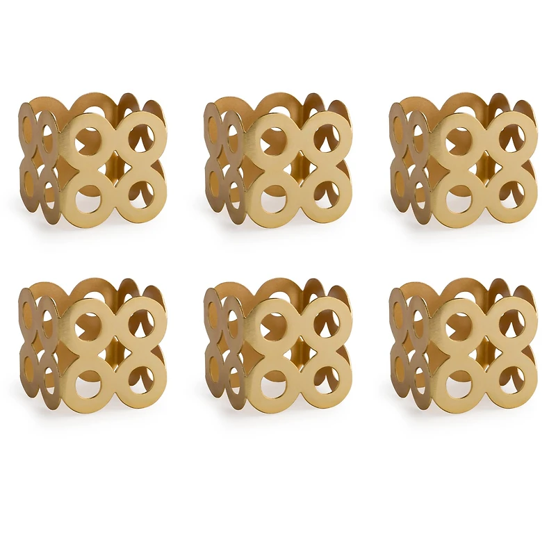 DII® Gold Square Die Cut Napkin Rings, 6ct.