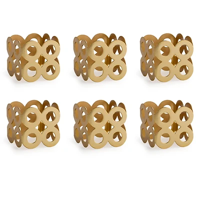 DII® Gold Square Die Cut Napkin Rings, 6ct.