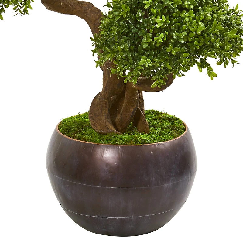 3.7ft. Four Ball Boxwood Topiary Tree in Round Planter