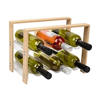 Mind Reader Modern Collection Bamboo & Acrylic 6 Bottle Wine Rack