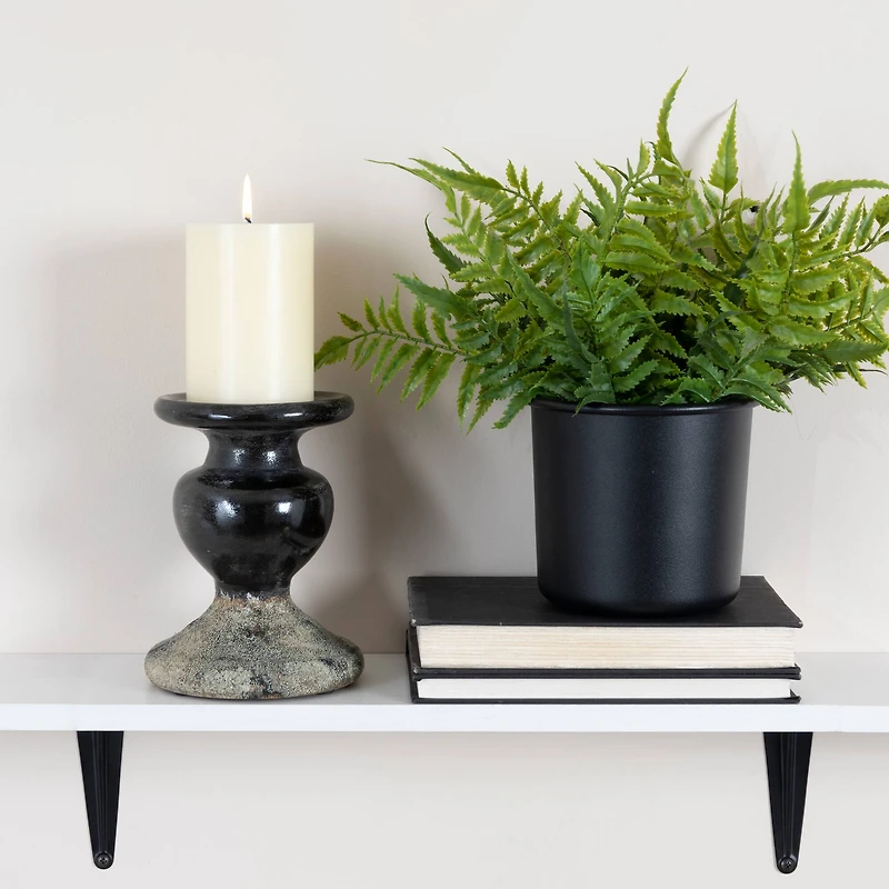 Hello Honey® 6.5" 2-Tone Sculptural Terra Cotta Candle Holder