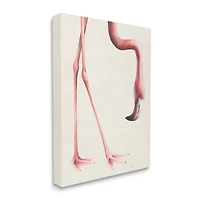 Stupell Industries Pink Flamingo Bending Feet Beak Detail Canvas Wall Art