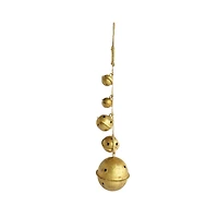 Hello Honey® 16" Antique Gold Hanging Metal Bells with Star Cutouts