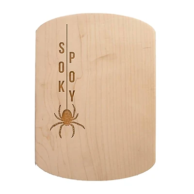 Spooky Hanging Spider 11" x 8" Maple Oval Cutting Board