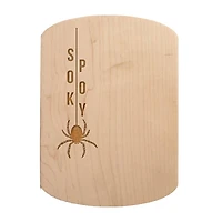 Spooky Hanging Spider 11" x 8" Maple Oval Cutting Board