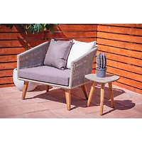 16" Gray Wood Modern Outdoor Accent Table