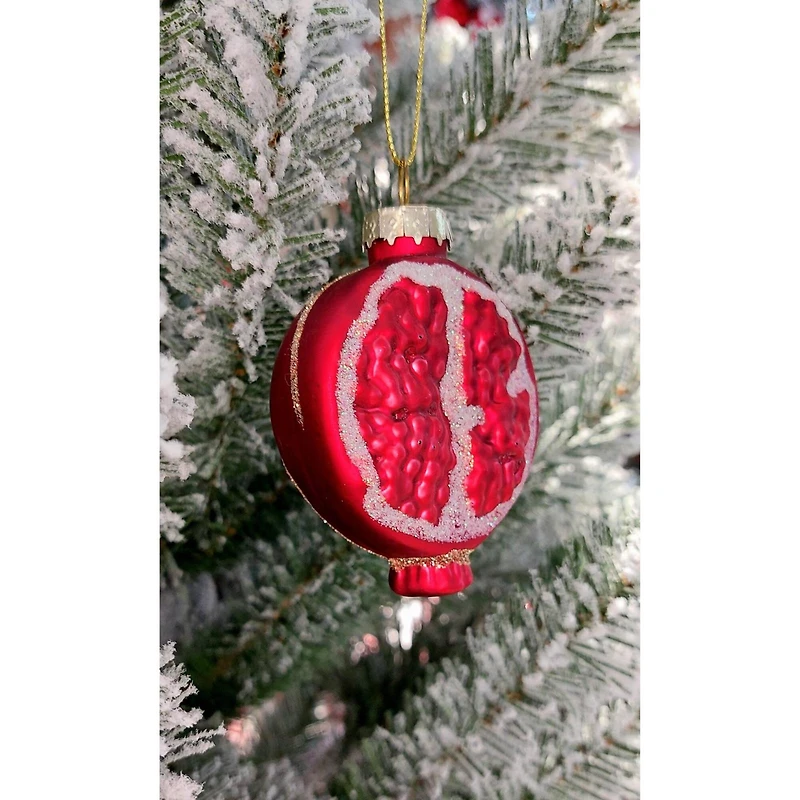 Wizardi 11.81" Christmas Pomegranate Slice Glass Ornament