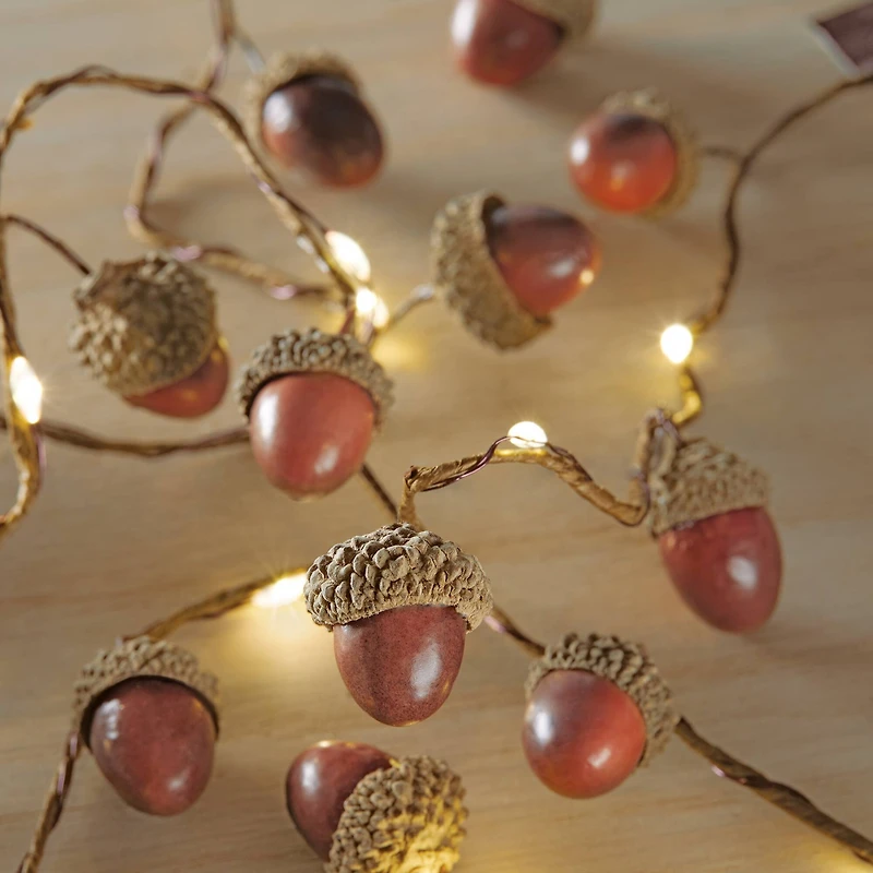 18ct. Warm White LED Brown Acorn String Lights by Ashland®