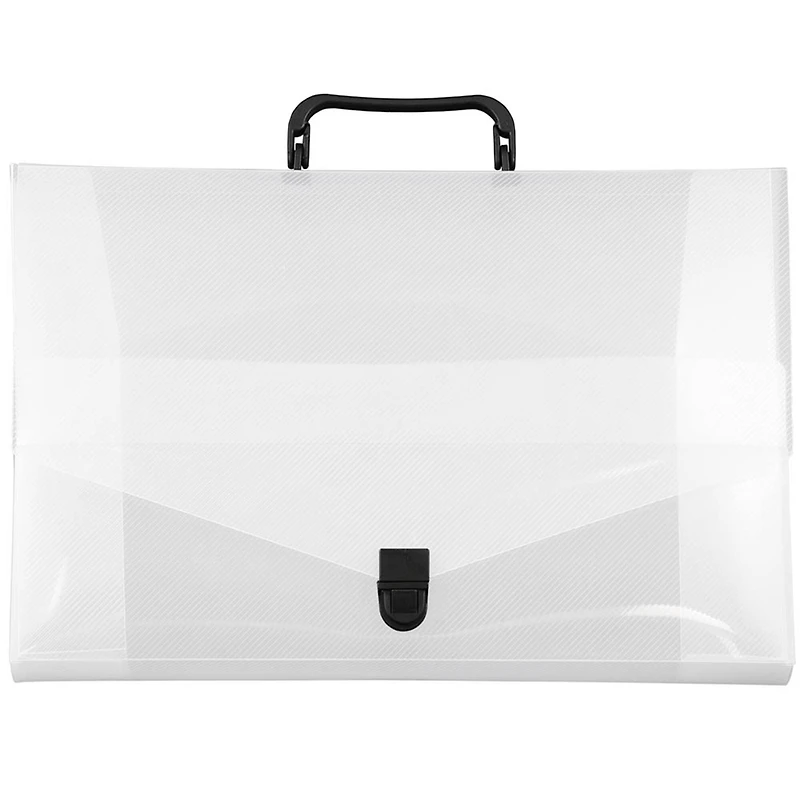 JAM Paper Clear Grid 10" x 15" Plastic Portfolio Briefcase