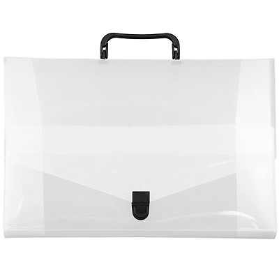 JAM Paper Clear Grid 10" x 15" Plastic Portfolio Briefcase