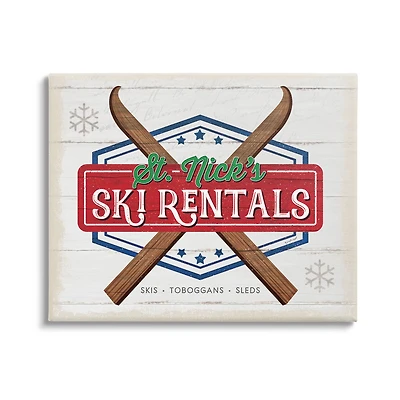 Stupell Industries St. Nick's Ski Rentals Vintage Canvas Wall Art