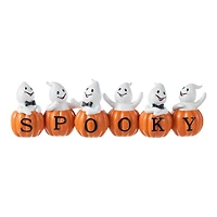 Glitzhome® 15.5"L Halloween Polyresin SPOOKY Ghost Pumpkin Table Decor