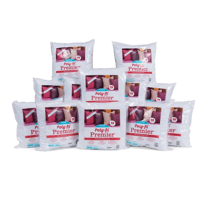 Poly-Fil® Premier™ 12ct. Ultra Plush Pillow Inserts, 14" x 14"