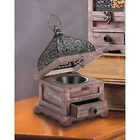 8'' Flip-Top Wooden Lantern