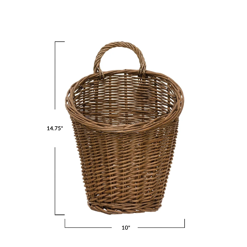 Hello Honey® 15" Rattan Wall Basket with Handle