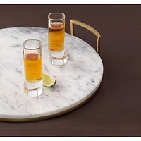 JoyJolt® 1.5oz. Aqua Vitae Square Off Base Shot Glasses, 4ct.